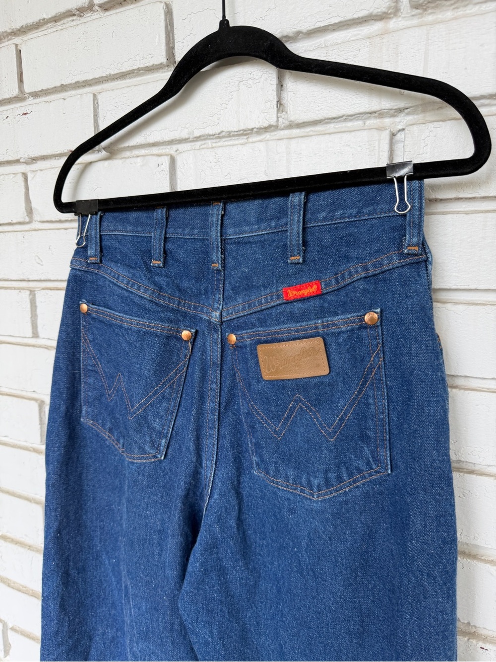 Vintage Wrangler Dark Wash Jeans, Western Cowboy Cut High Rise, 28" Waist